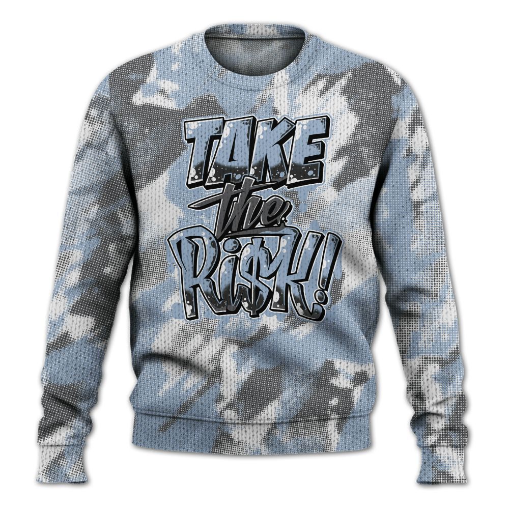 Knitted Sweater To Match Reverse Black White 6s - Take Risks Abstract