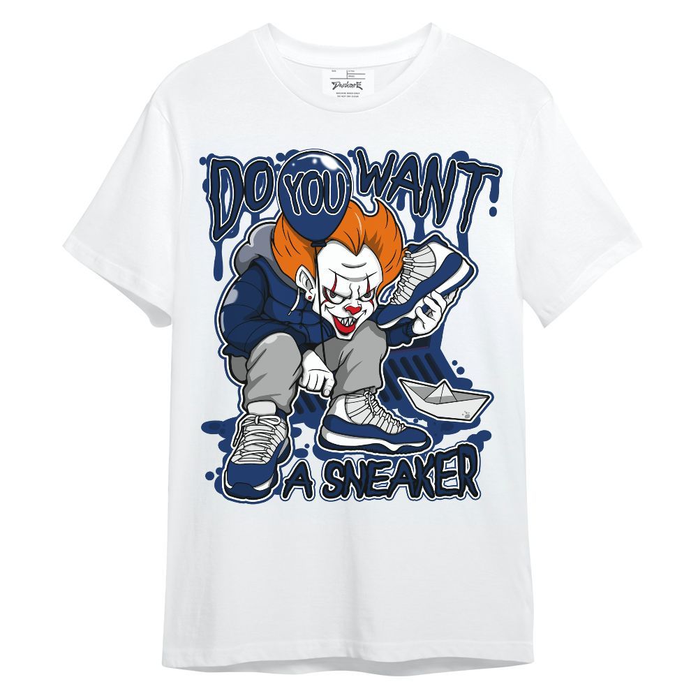 Shirt To Match High OG Deep Royal Blue 1s - Clown Scary Sneakers Halloween Graphic Unisex Shirt