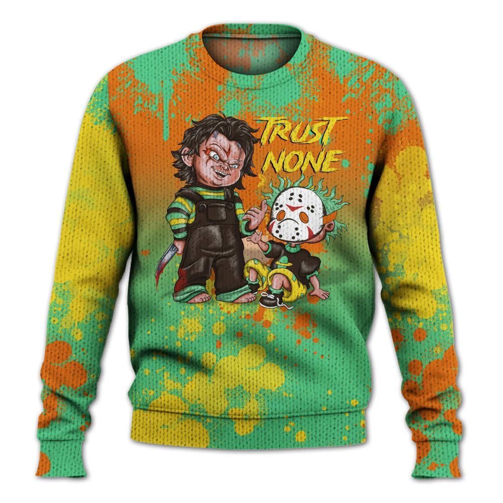 Knitted Sweater To Match SB Dunk Low Tourmaline - Trust No One Scary