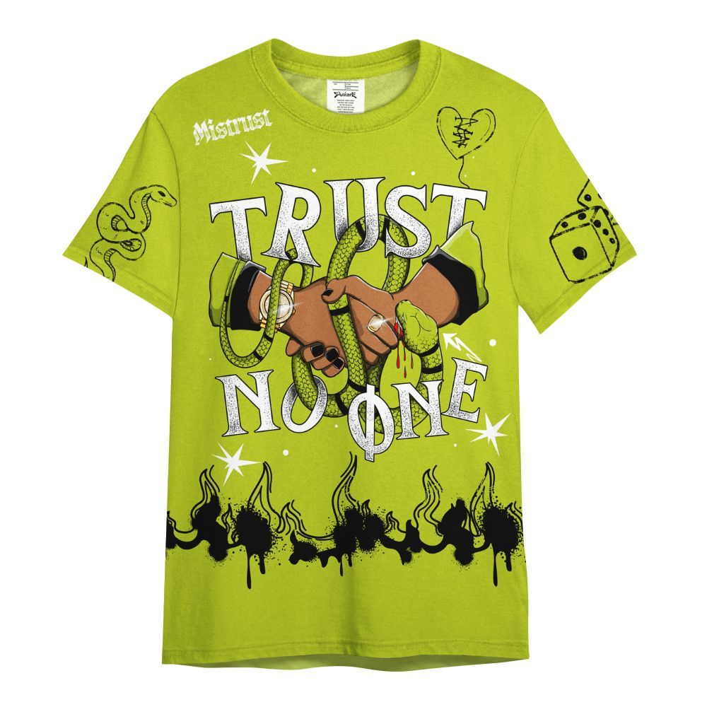 Shirt To Match Bright Cactus 13s - Trust No One Snake-Bite Doodle Crayon All Over Print