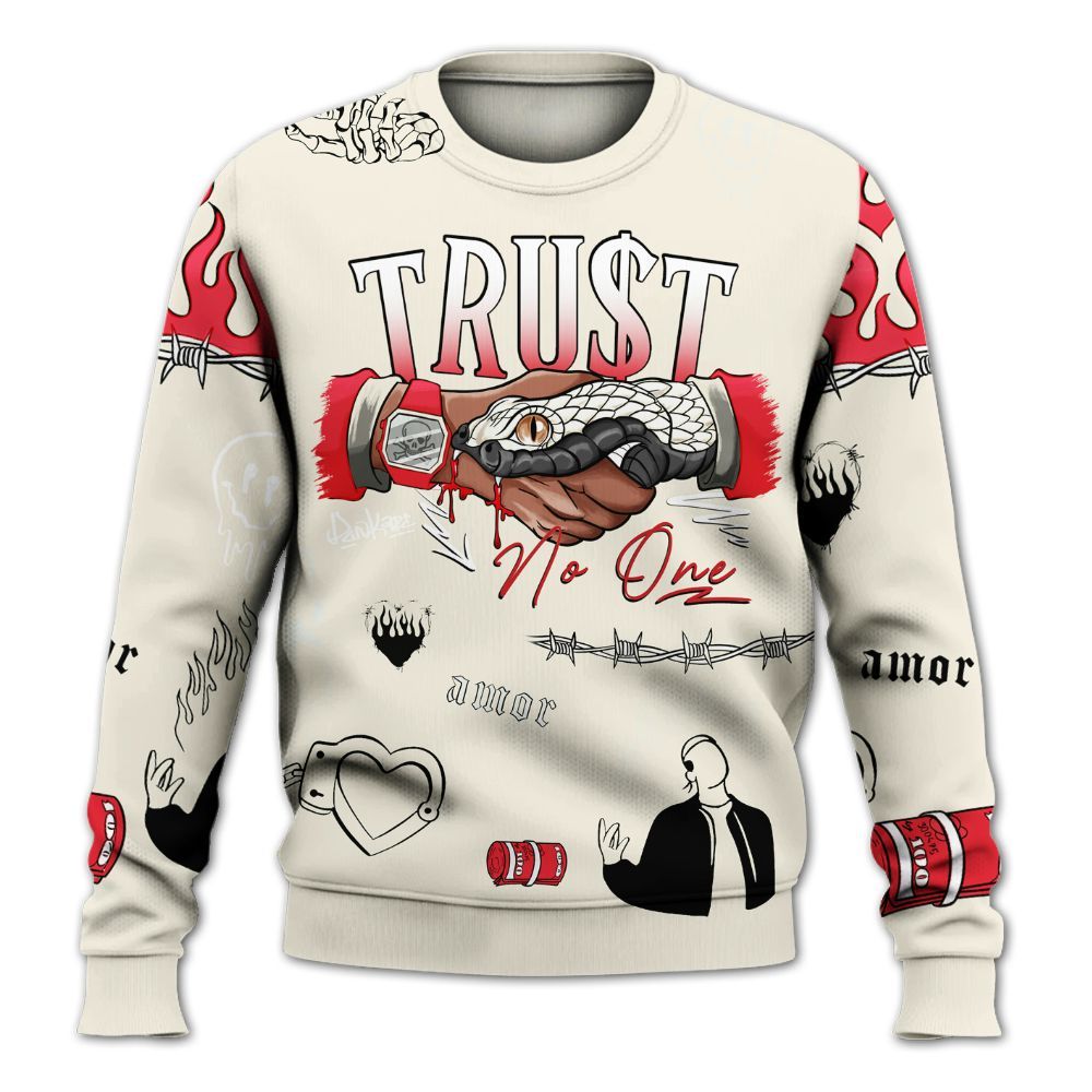 Sweatshirt To Match Low OG Sail 1s - Snake Trust No One All Over Print