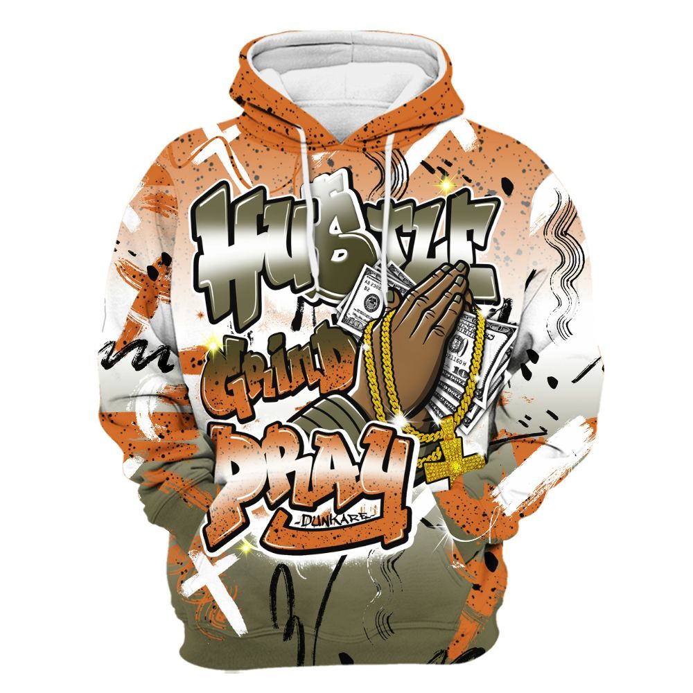 Hoodie To Match Olive 5s - Money Hustle Grind Pray All Over Print