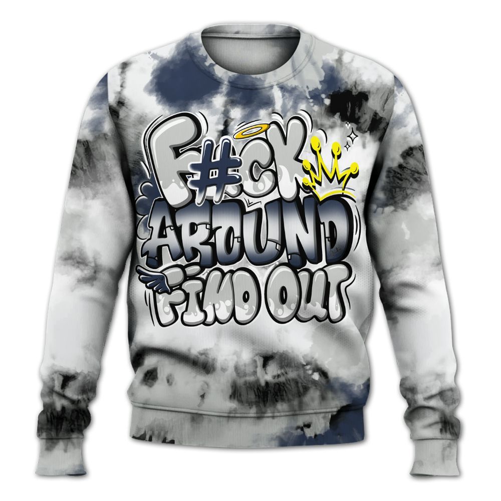 Sweatshirt To Match Low Navy Grey Gum 1s - FK Around Find Out All Over Print