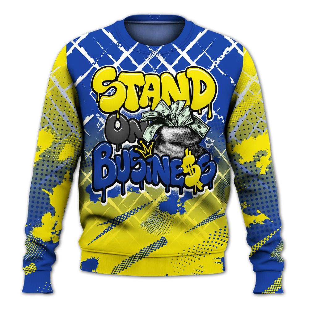 Sweatshirt To Match Laney 14s - Halftone Stand Business Dripping All Over Print