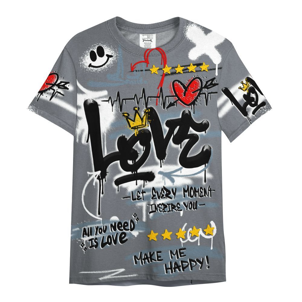 Shirt To Match Air Max DN Silver Bullet - Happy Love Beats Graffiti Streetwear All Over Print