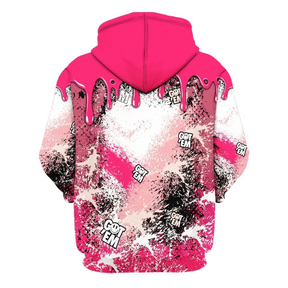 Hoodie To Match A'One Hyper Pink Shirt, Dripping 23 Drip All Over Print