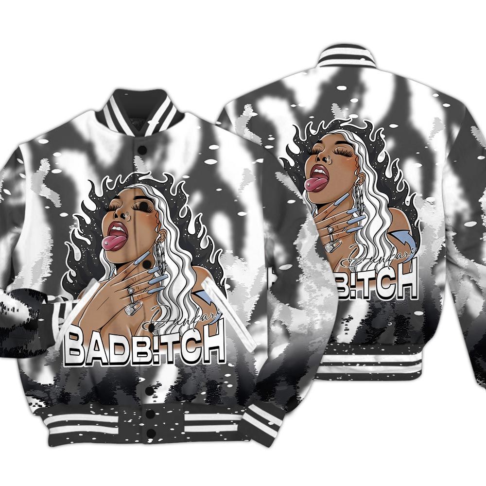 Varsity Jacket To Match Reverse Black White 6s - Bad B!tch Burn Varsity Jacket Unisex