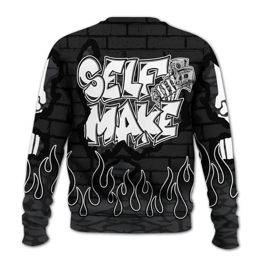 Sweatshirt To Match Black Cat 3s - Self Make Skeleton Crashed All Over Print