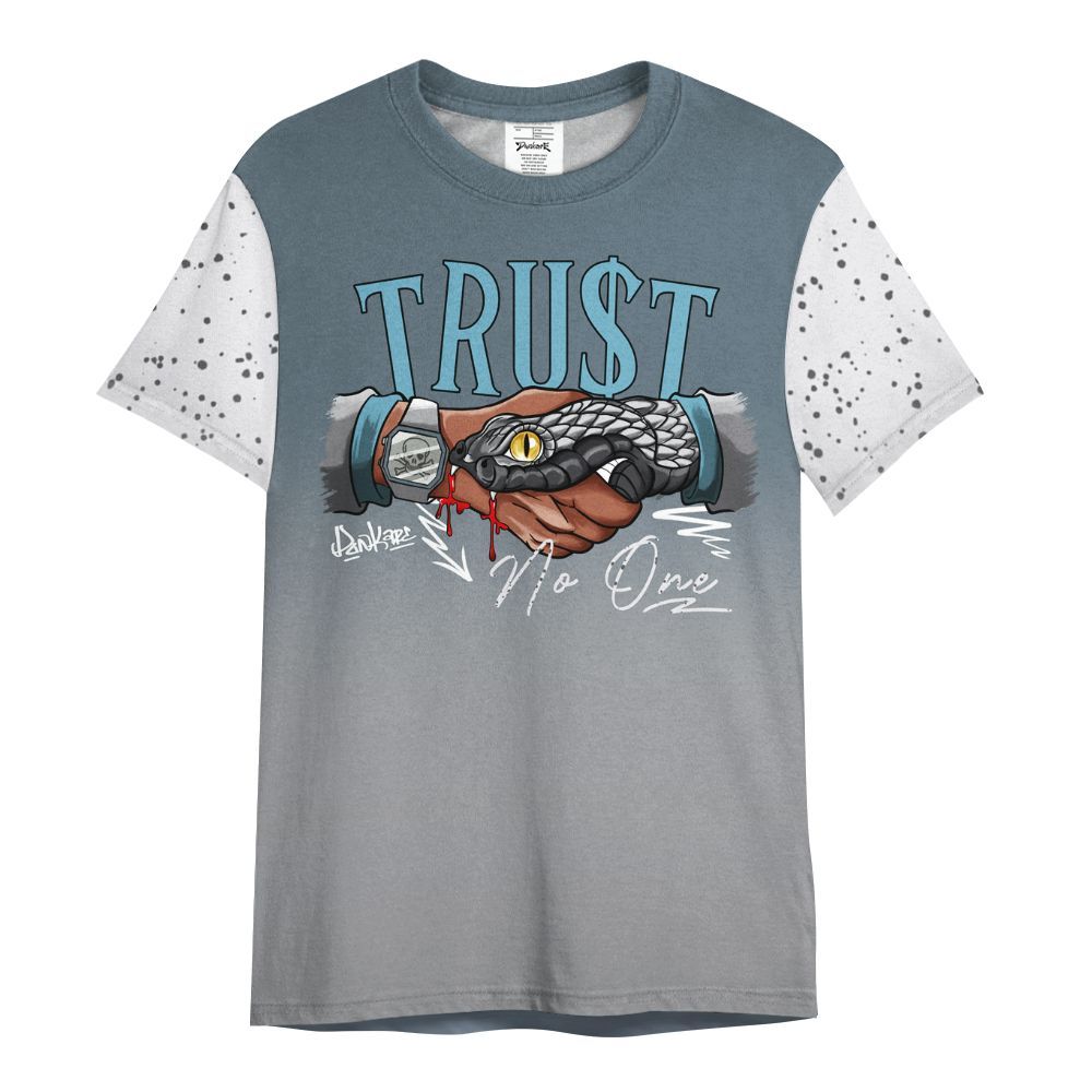 Shirt To Match Retro Light Graphite Wolf Grey 5s - Snake Trust No One Drip All Over Print