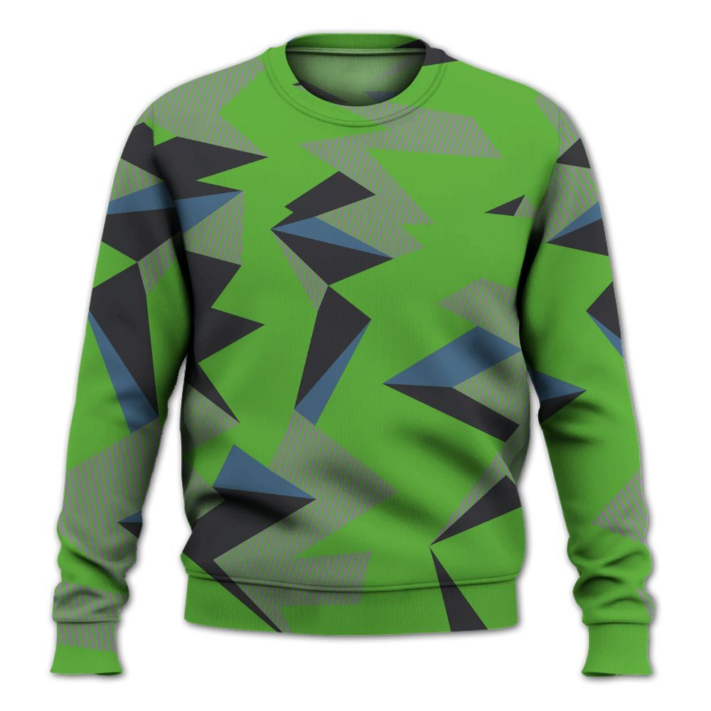 Sweatshirt To Match Retro Green Bean 5s - Geometric Camouflage Pattern All Over Print