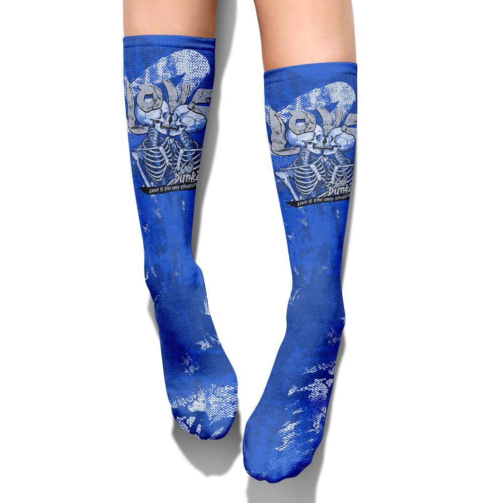 Sock To Match Air Foamposite One Royal - Love Heart Grunge