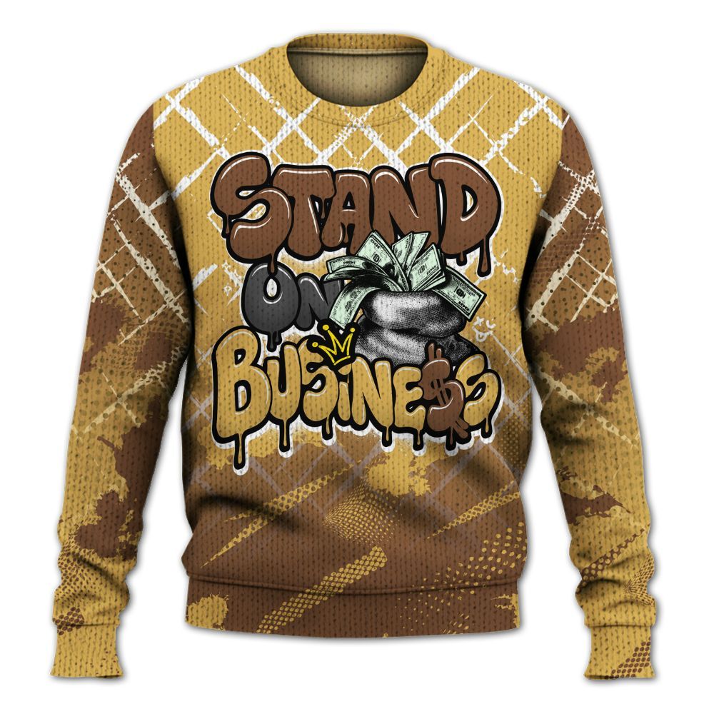 Knitted Sweater To Match Retro Cacao Wow 4s - Halftone Stand Business Dripping