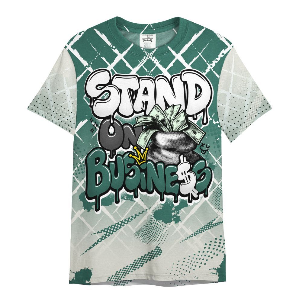 Shirt To Match RM Oxidized Green 4s - Halftone Stand Business Dripping All Over Print