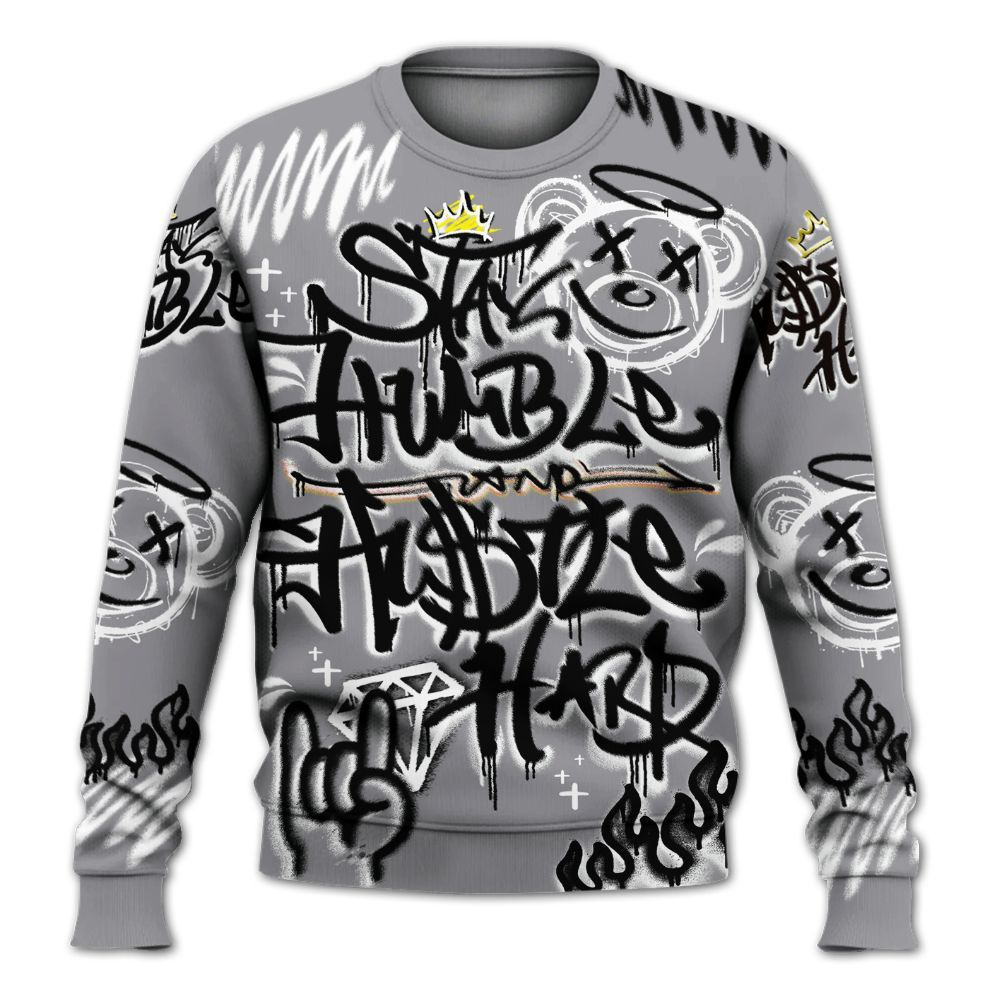Sweatshirt To Match Cement Grey 11s - Humble Drip Streetwear Graffity All Over Print