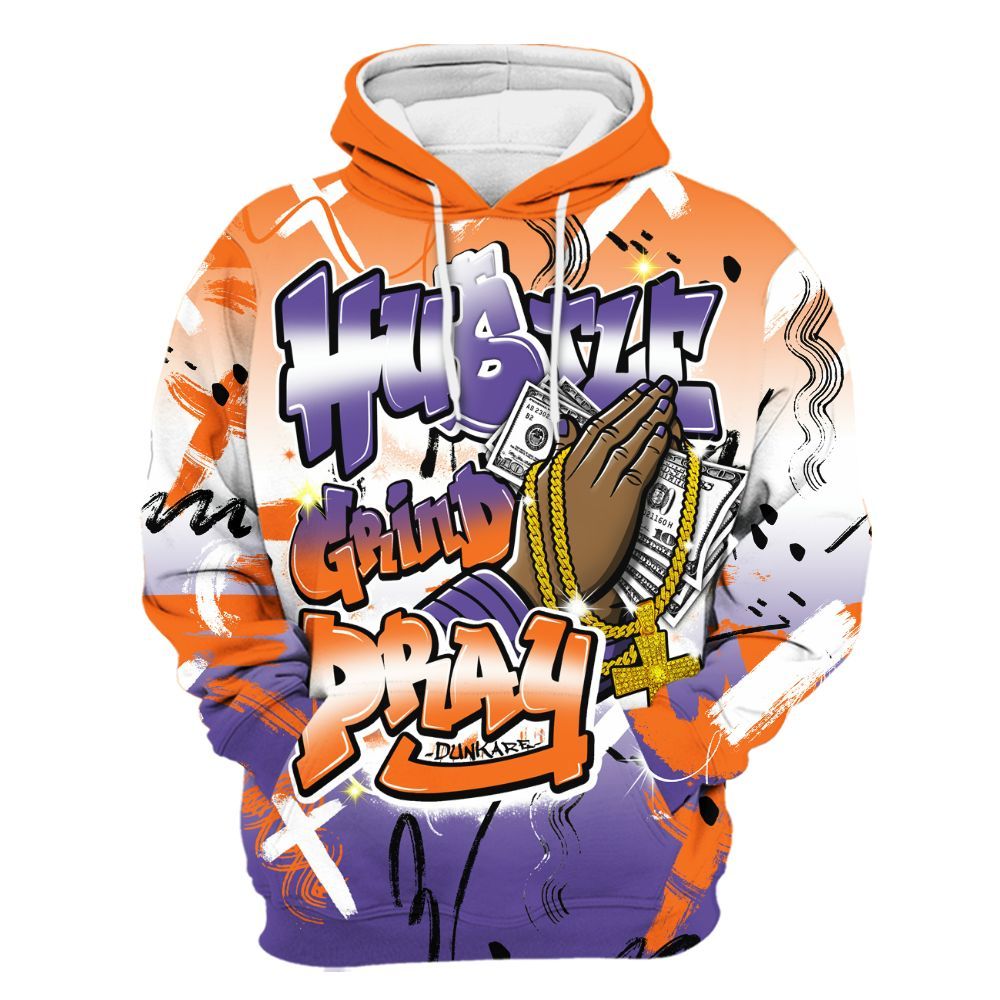Hoodie To Match Air Max Waffle SP Voltage Purple - Money Hustle Grind Pray All Over Print