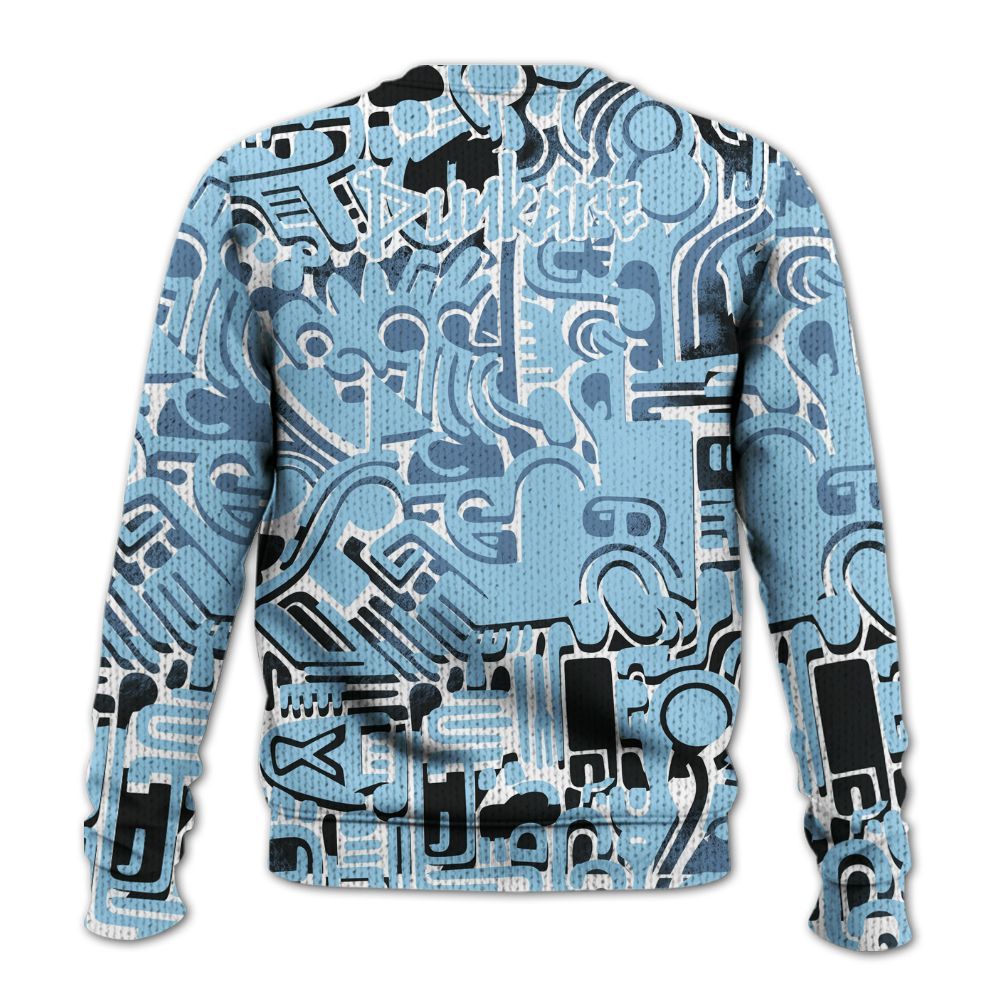 Knitted Sweater To Match Legend Blue 11s - Humble Hustle Doodle Retro