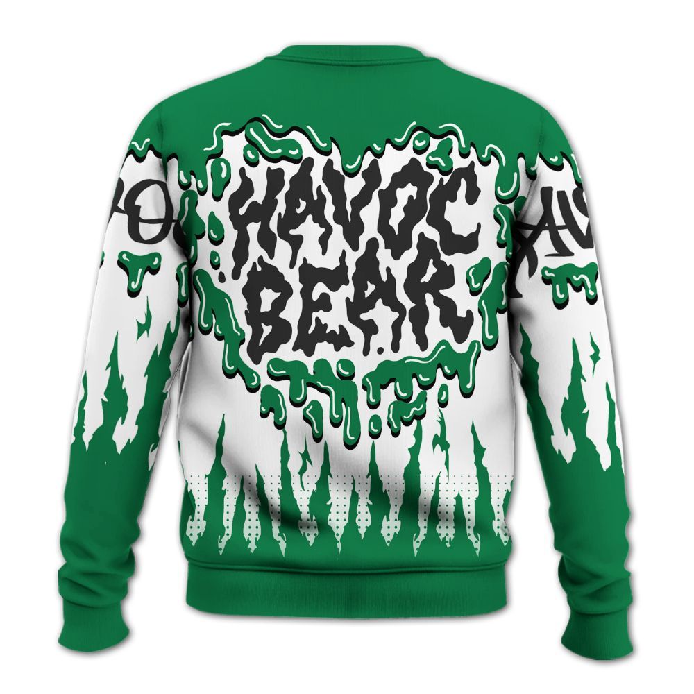 Sweatshirt To Match Pine Green 13s - Havok Bear Dripping All Over Print