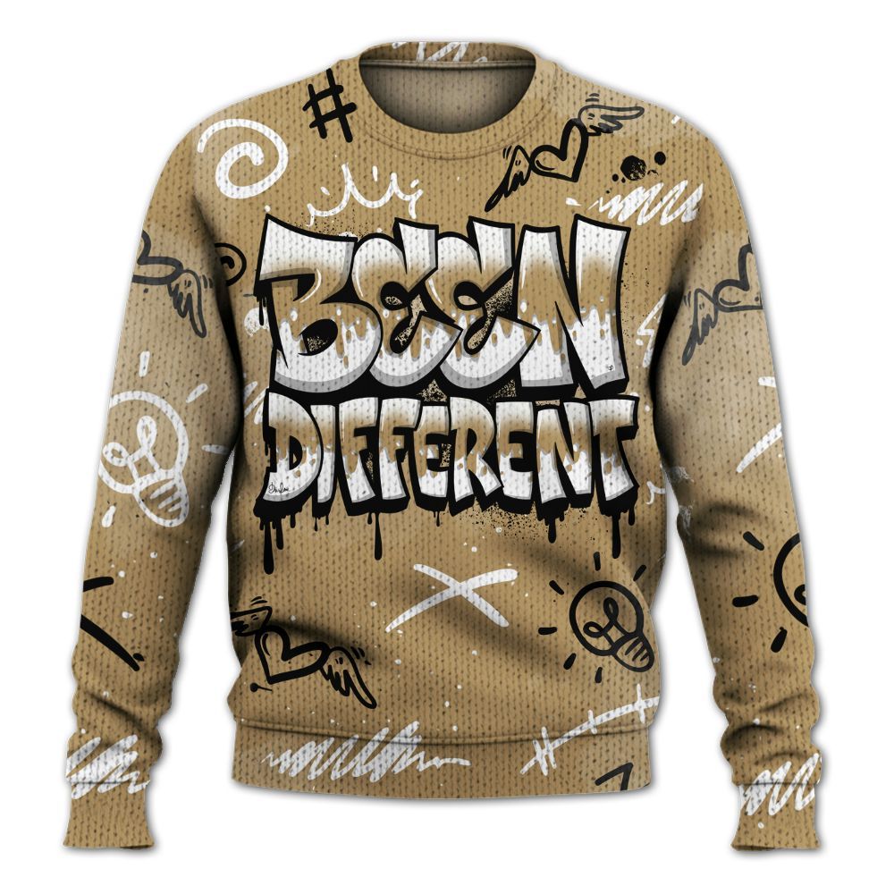 Knitted Sweater To Match High OG Black Metallic Gold 1s - Drip Been Di2ferent