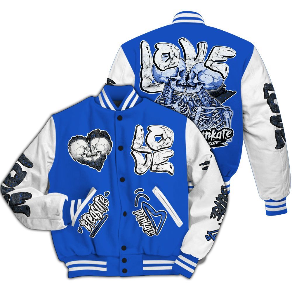 Varsity Jacket To Match Retro Stealth 5s - Skull Bear All Over Print