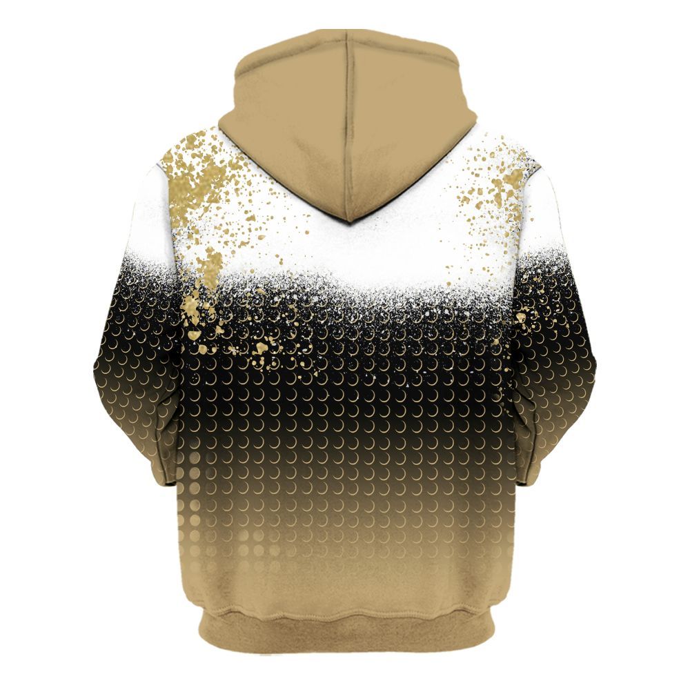 Hoodie To Match High OG Black Metallic Gold 1s - Halftone Time Is Money All Over Print
