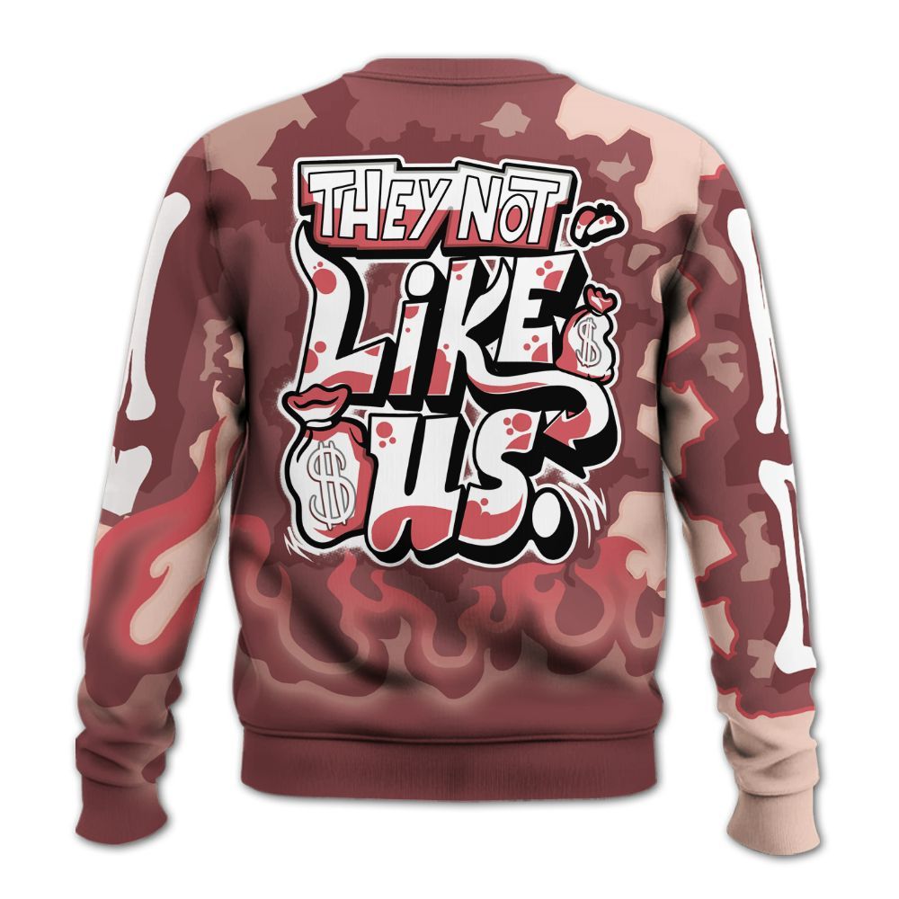 Sweatshirt To Match Washed Coral 2s Shirt - Dislike Us Graphic Burning Custom Name All Over Print