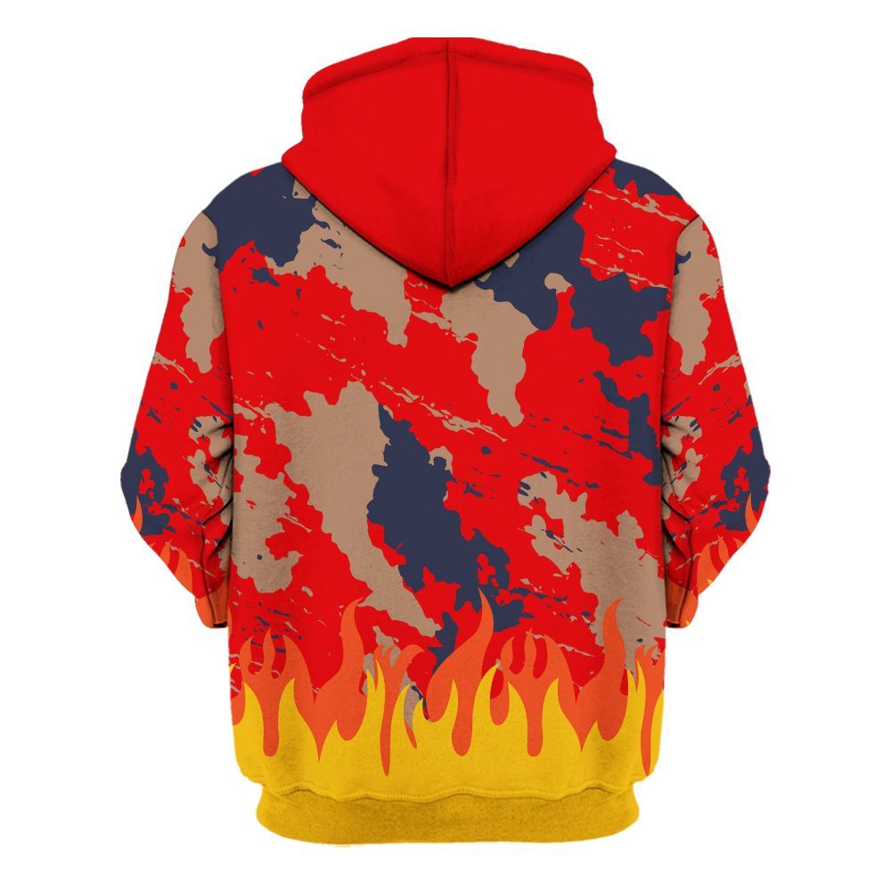 Hoodie To Match Low OG Howard Bison 1s - Blooms Whisper Retro All Over Print