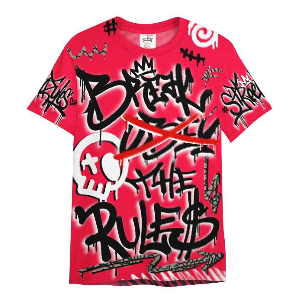 Shirt To Match Retro Fire Red 3s - Break Rules Streetwear All Over Print