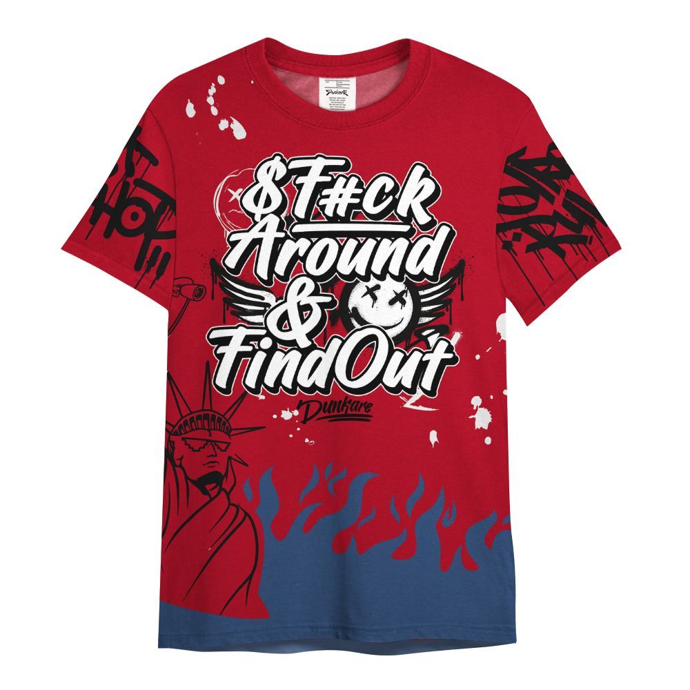 Shirt To Match Air Griffey Max Black Red Navy Blue 1s - Graphic Fck Around Find Out All Over Print