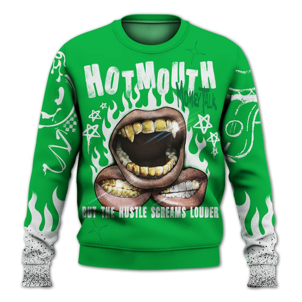 Sweatshirt To Match Lucky Green 5s - Mouth Burning Street Style All Over Print