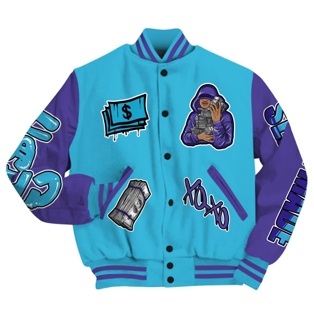 Varsity Jacket To Match Retro Aqua 6s - Selfmade Unique All Over Print