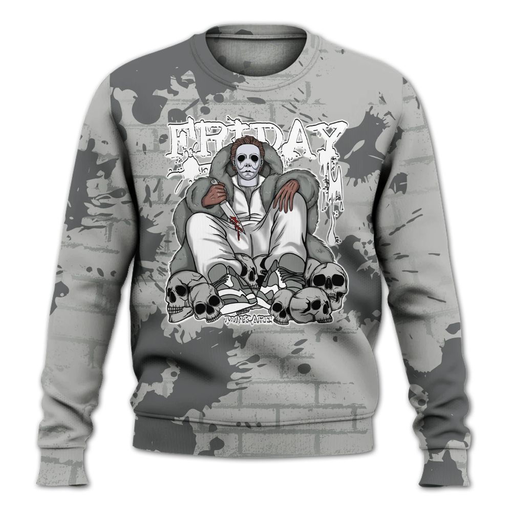 Sweatshirt To Match Retro Wet Cement 4s - Friday Brick All Over Print