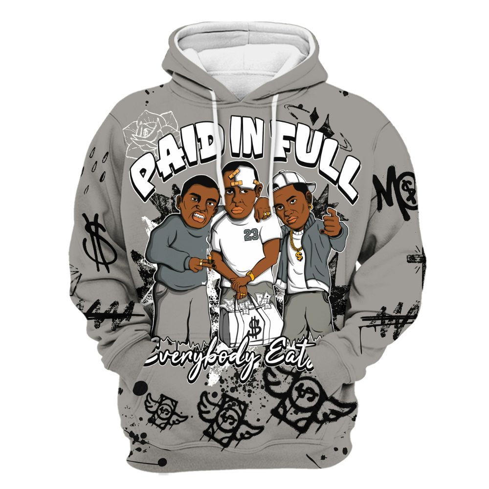 Hoodie To Match Cool Grey 9s - Everybody Paid In Full Crayon All Over Print