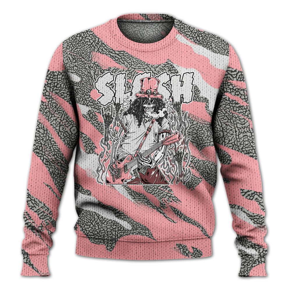 Knitted Sweater To Match Retro Wings 3s - Slash Skeleton Colored
