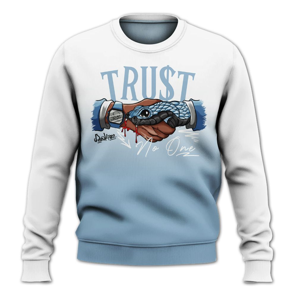 Sweatshirt To Match High University Blue 1s - Snake Trust No One Drip All Over Print