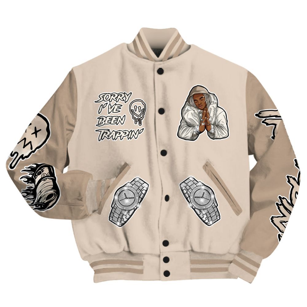 Varsity Jacket To Match Untouchable And Moments Cream - Trappin' Unique All Over Print