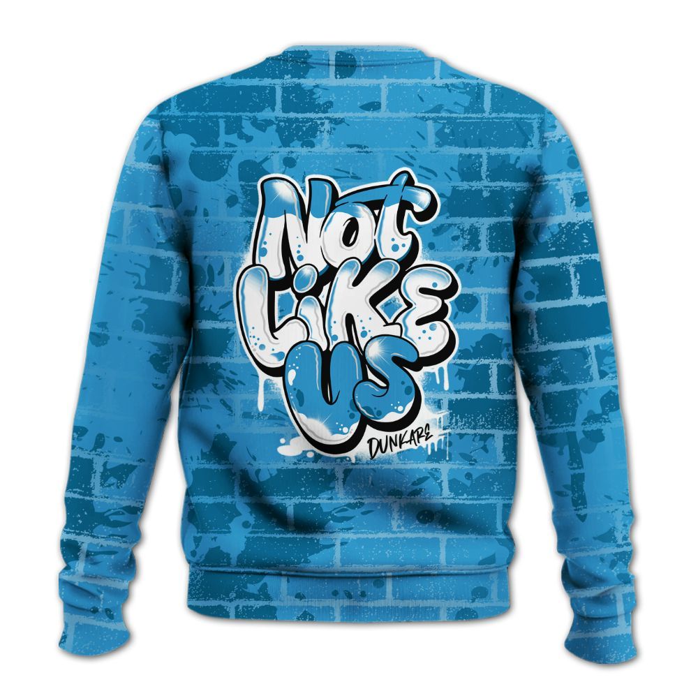 Sweatshirt To Match Powder Blue 9s - None Like Us Graphic Brick Art All Over Print