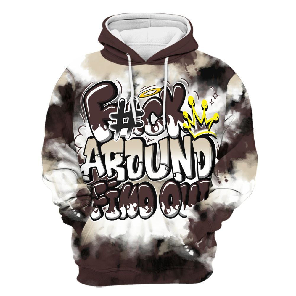 Hoodie To Match Burgundy Crush 3s - Tie Dye FK Around Find Out All Over Print