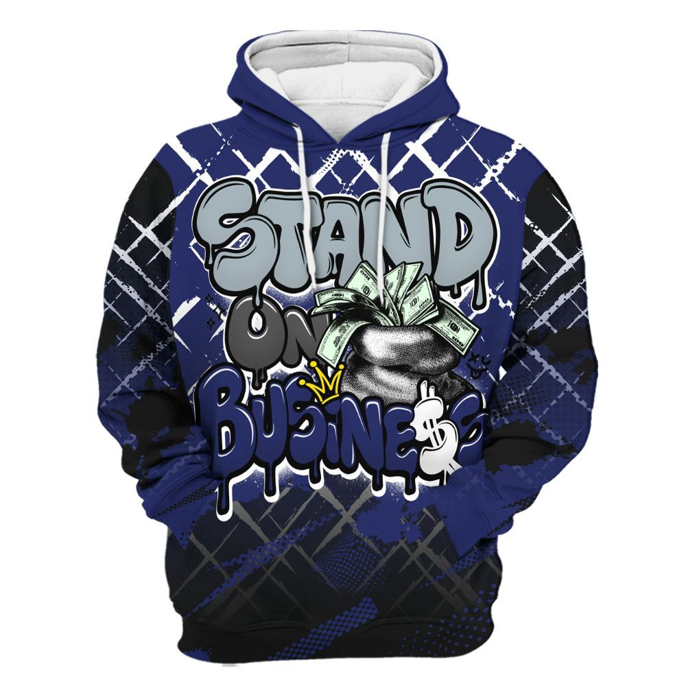 Hoodie To Match Midnight Navy 11s - Halftone Stand Business Dripping All Over Print