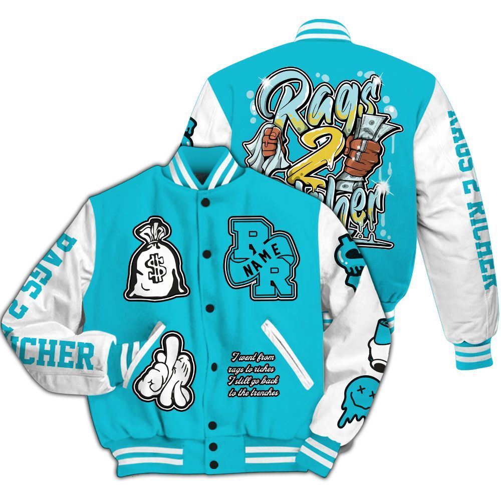 Varsity Jacket To Match Dunk Low KD 17 N7 - Rag 2 Rich Graphic Custom Name All Over Print