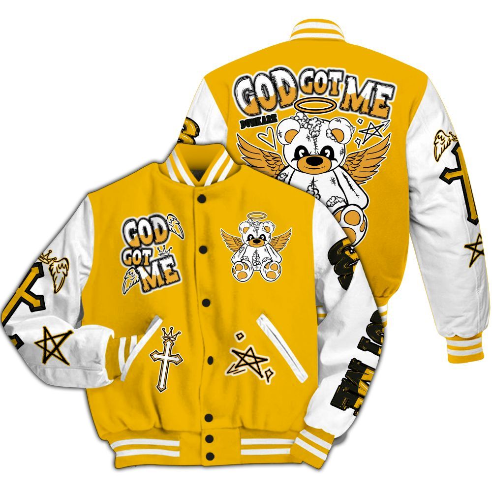Varsity Jacket To Match Del Sol 13s - Gods Guides Me Bear All Over Print