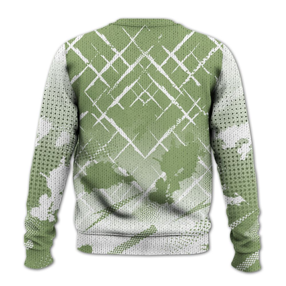 Knitted Sweater To Match Oil Green 4s - Halftone Stand Business Dripping