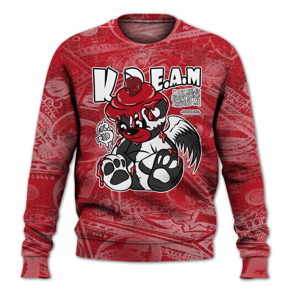 Sweatshirt To Match Bred Velvet 11s - Loot Bear All Over Print