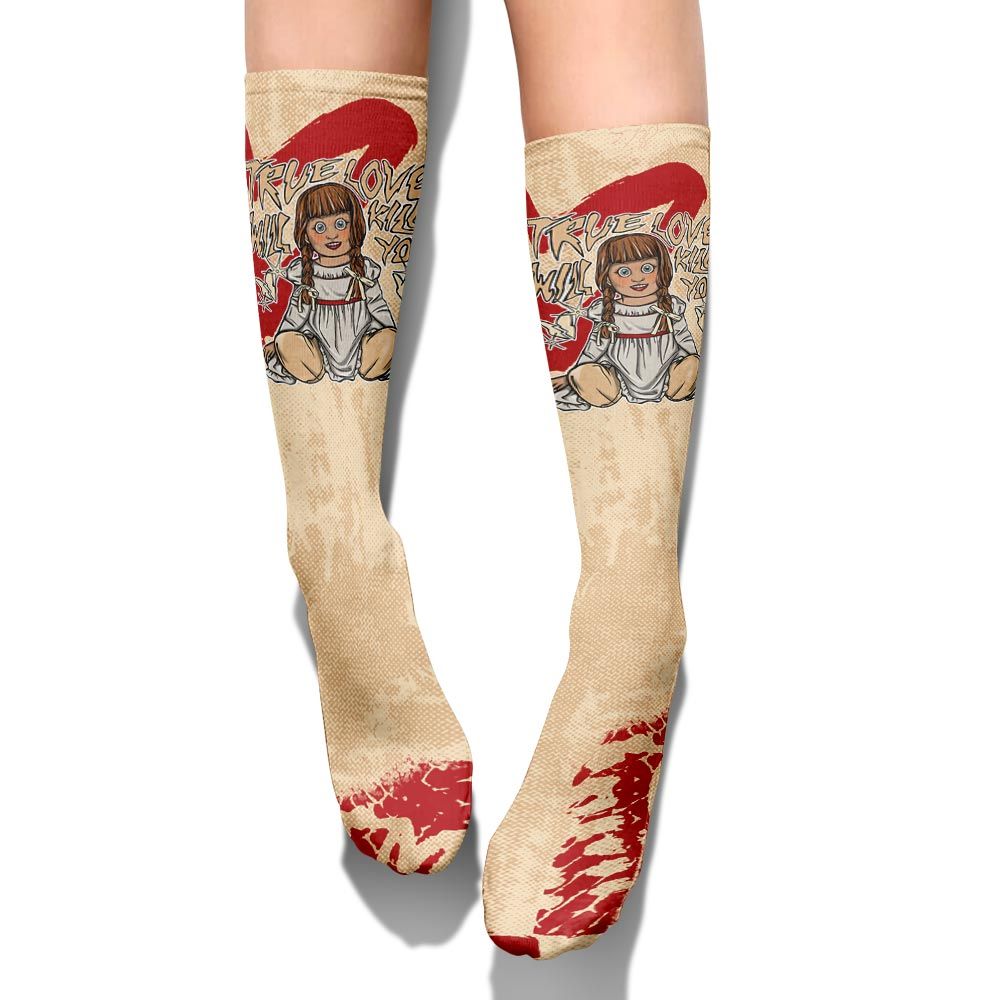 Sock To Match Dunk Low Strawberry Waffle - Genuine Loves Bear Halloween Heart Grunge