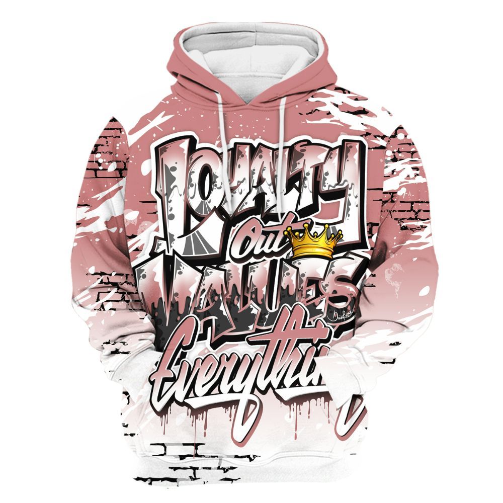 Hoodie To Match Low OG Rust Pink 1s - Values Of Loyalty Drip All Over Print