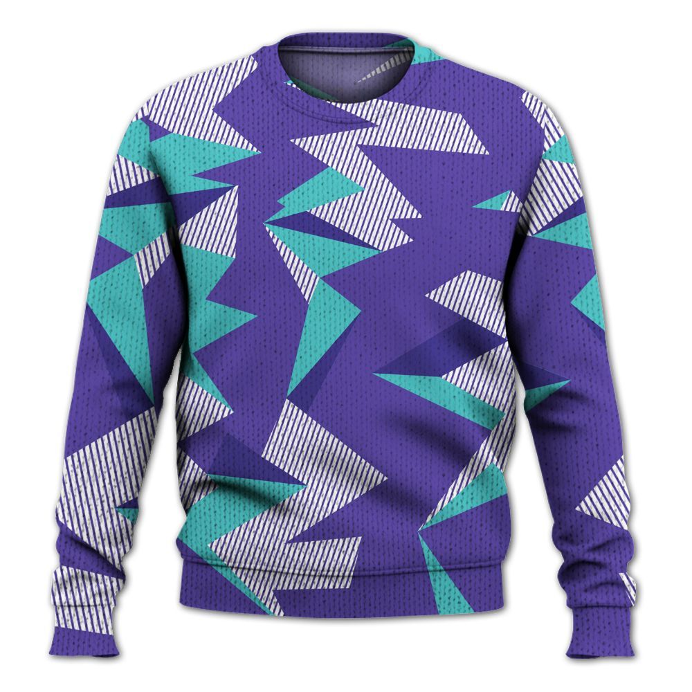 Knitted Sweater To Match Low Hornets 1s - Geometric Camouflage Pattern