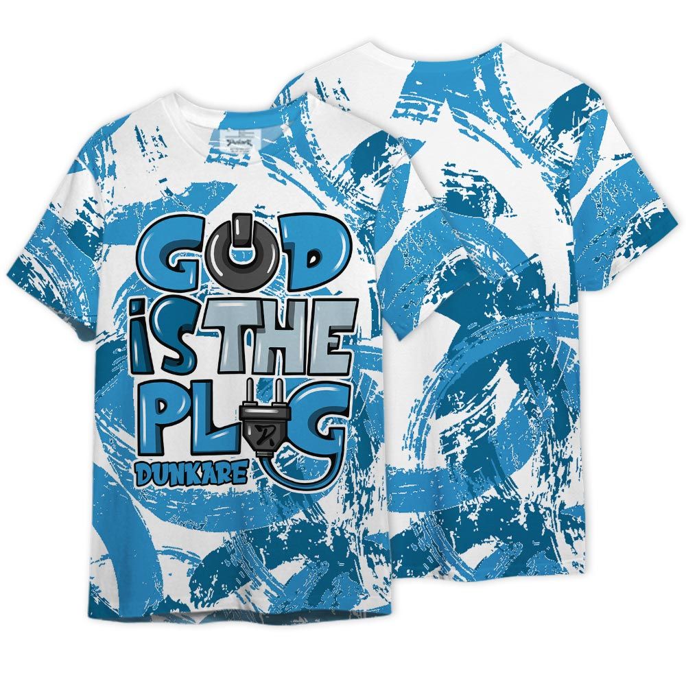 Shirt To Match Powder Blue 9s - God Is The Power Cord Circle Paint Splash Graphic Shirt Unisex