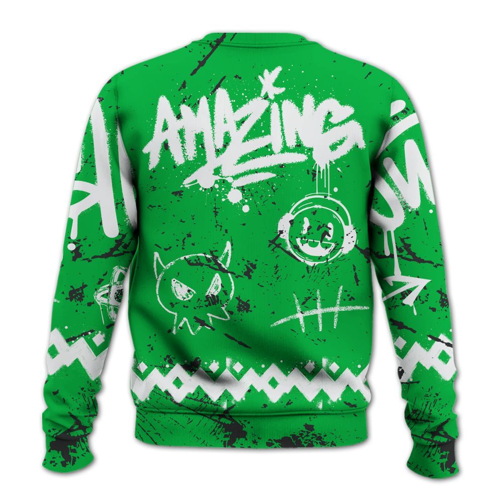 Sweatshirt To Match Lucky Green 5s - Friday Sneaker Crayon All Over Print