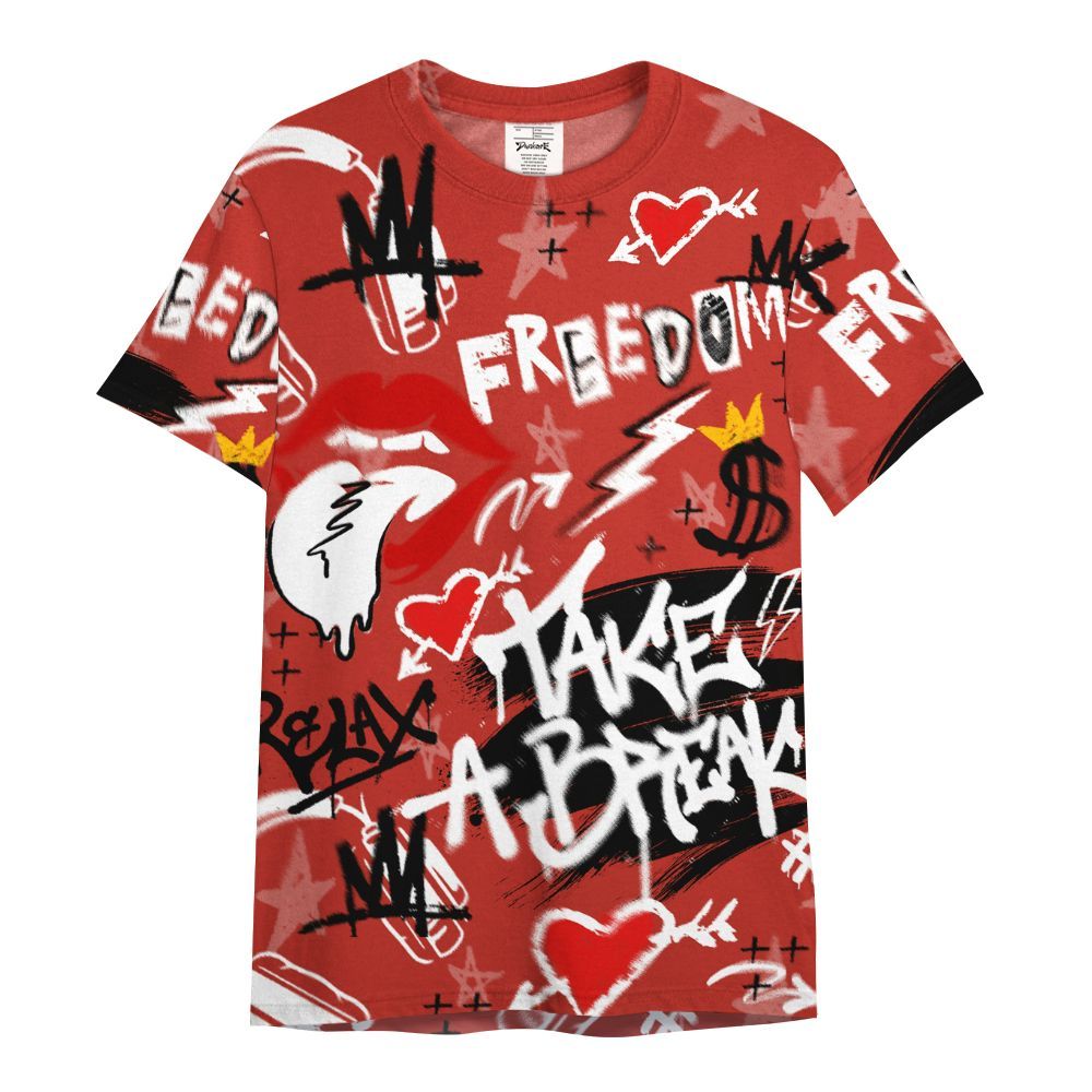 Shirt To Match Dunk Low St. Johns - Take Break Freedom Graffiti Streetwear All Over Print