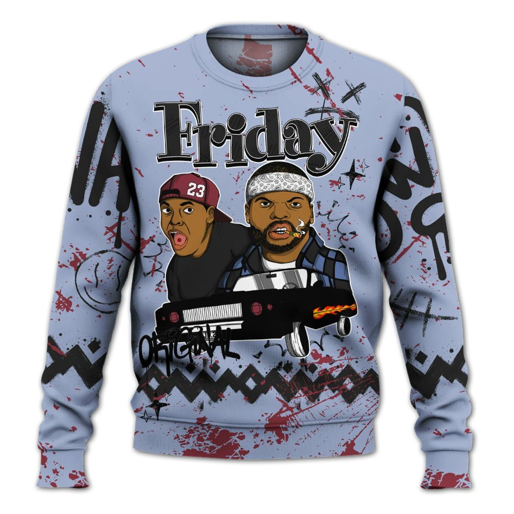 Sweatshirt To Match Black Metallic 5s - Friday Sneaker Crayon All Over Print