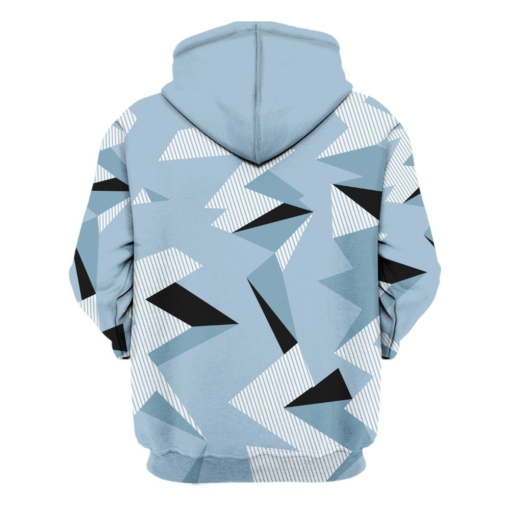 Hoodie To Match Mid Ice Blue 1s - Geometric Camouflage Pattern All Over Print